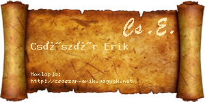 Császár Erik névjegykártya